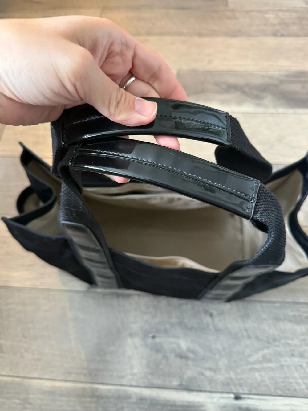 Tory Burch Black Nylon Logo Tote